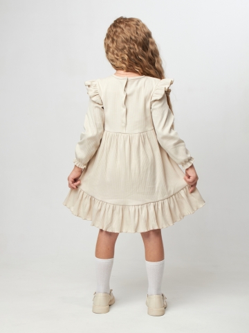 332. Платье детское из лапши, хлопок 100%, бежевое, р. 74,80,86,92