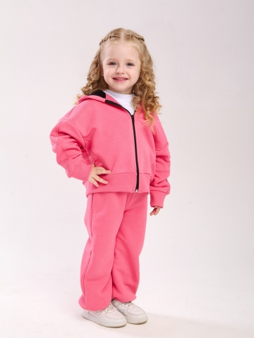 Купить оптом 344-МА. Костюм детский оверсайз на молнии, малина хлопок 65%, 35% ПЭ, 3-х нитка без начеса 98,104,110,116 в Тюмени