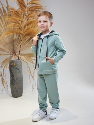 Купить оптом 328-ОЛ. Костюм детский  на молнии, олива, хлопок 65%, 35% ПЭ, 3-х нитка без начеса 98,104,110,116 в Тюмени