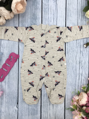 Купить оптом 271-С. Комбинезон, хлопок 100 % кулирка 56,62,68,74,80, серый в Тюмени