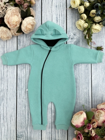 Купить оптом 308-Б. Комбинезон с капюшоном, хлопок 65%, 35% ПЭ, 3-х нитка с начесом + интерлок 62,68,74,80 в Тюмени